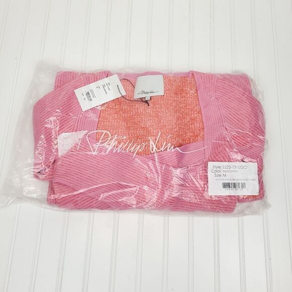 3.1 Phillip Lim Women's Long Sleeve Double Face Rib Cross Body Dress - Bubblegum - Picture 11 of 15